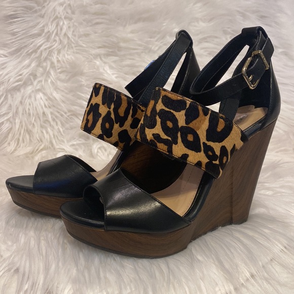 Gianni Bini Aleah Leopard wedge sandals - Picture 2 of 11